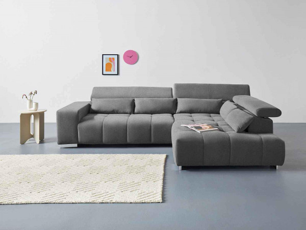 Sofa Orion Anthrazit von Cotta: Verstellbare Kopflehnen, Luxus-Mikrofaser,  Hochwertige Verarbeitung – Myhomelando | myHomelando