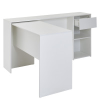 Schreibtischkombination 145x106,5x76,5 cm Eckschreibtisch Weiß Modern