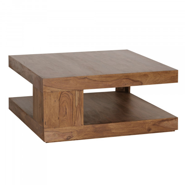 Couchtisch Massiv-Holz Sheesham 90 cm breit Design Wohnzimmer-Tisch dunkel-braun Landhaus-Stil Beistelltisch