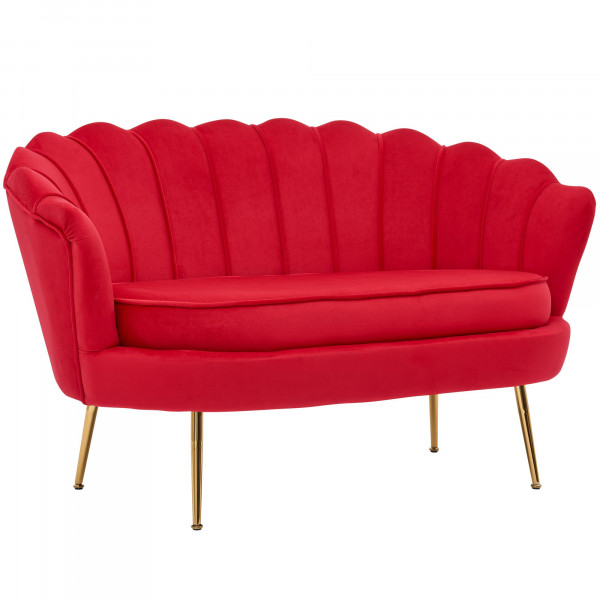 Design 2-Sitzer Sofa Samt Rot 130 x 84 x 75 cm