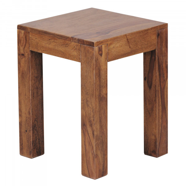 Beistelltisch MUMBAI Massiv-Holz Sheesham 35 x 35 cm Wohnzimmer-Tisch Design dunkel-braun Landhaus-Stil Couchtisch