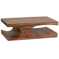 Couchtisch BOHA Massiv-Holz Sheesham 118 cm breit Wohnzimmer-Tisch Design dunkel-braun Landhaus-Stil Beistelltisch