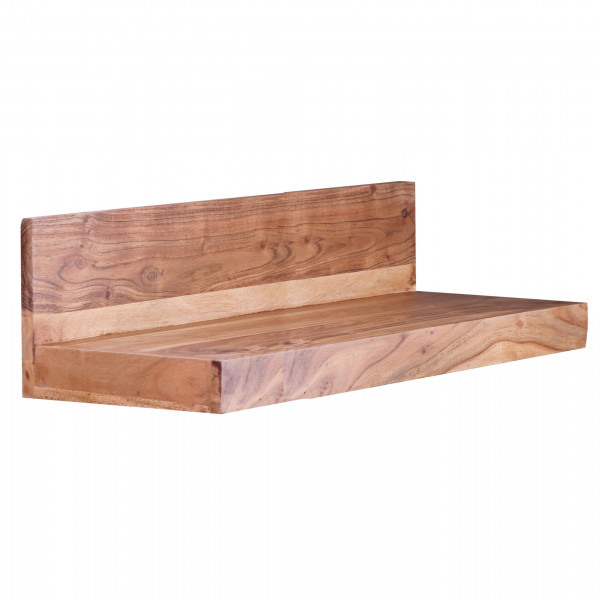 Wandregal MUMBAI Massiv-Holz Akazie Holzregal 80 cm Landhaus-Stil Hänge-Regal Echt-Holz Wand-Board Natur-Produkt