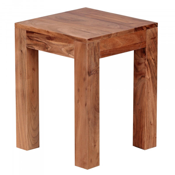Beistelltisch MUMBAI Massiv-Holz Akazie 35 x 35 cm Wohnzimmer-Tisch Design dunkel-braun Landhaus-Stil Couchtisch