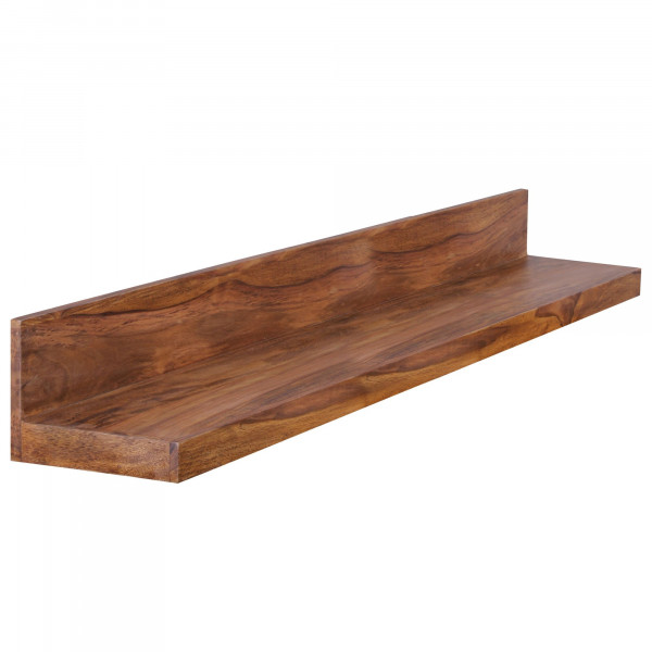 Wandregal MUMBAI Massiv-Holz Sheesham Holzregal 140 cm Landhaus-Stil Hänge-Regal Echt-Holz Wand-Board Natur-Produkt