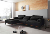Sofa Performance: Zeitlose Eleganz in lava-schwarz Luxus-Mikrofaser