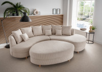 Big Sofa Limona in Beige: Luxuriöser Cord-Bezug