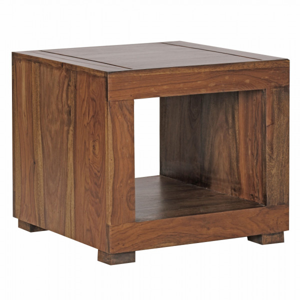 Couchtisch MUMBAI Massiv-Holz Sheesham 50 cm breit Wohnzimmer-Tisch Design dunkel-braun Landhaus-Stil Beistelltisch
