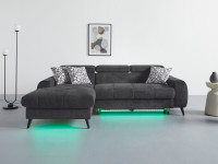 Eleganz trifft Funktionalität: Cotta Mia Sofa in Charcoal mit LED und Schlaffunktion